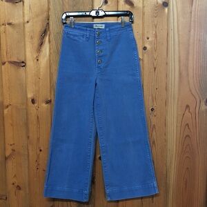 Madewell Women's Wide Leg Crop Button Fly Pants